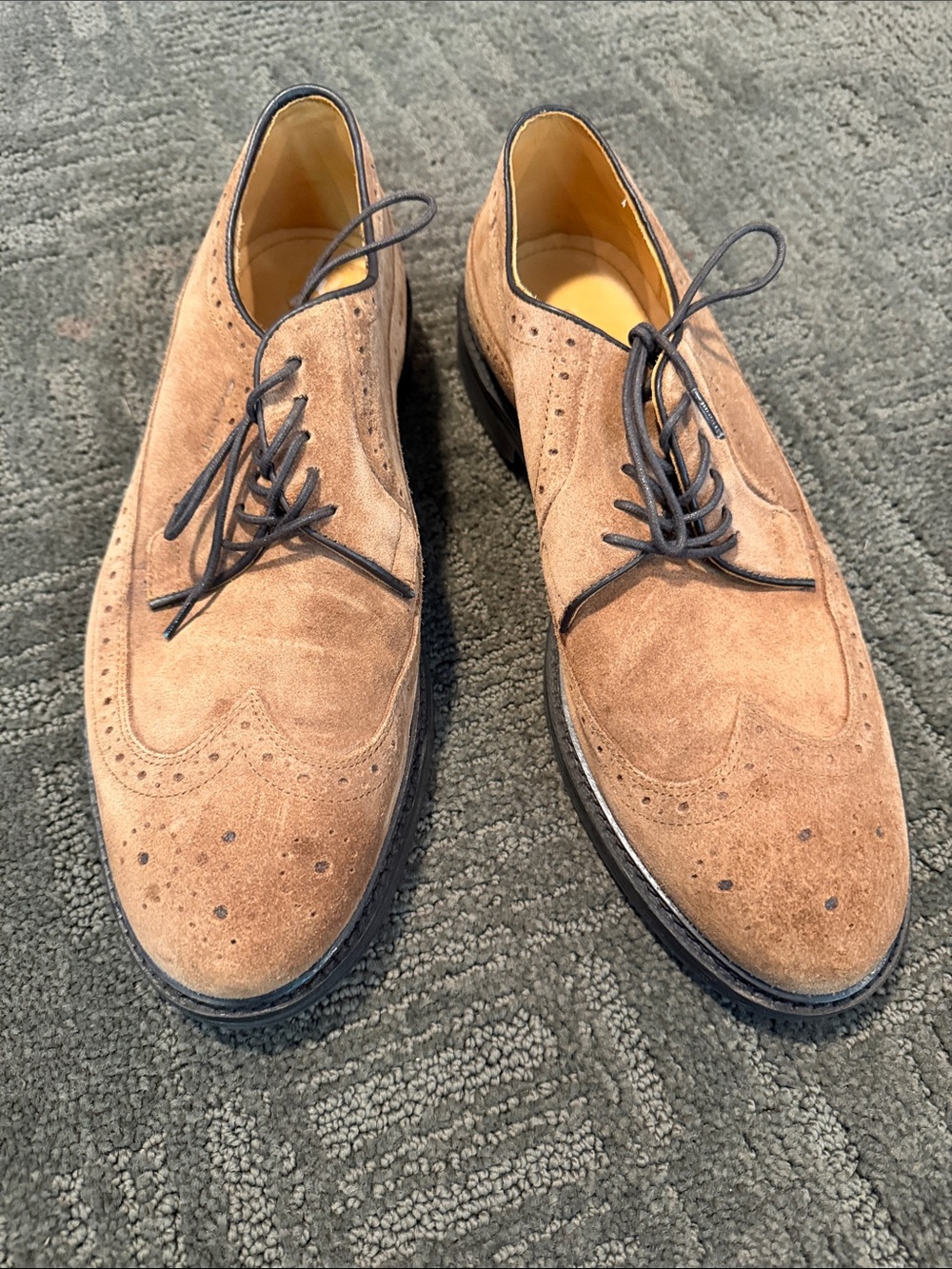 GANT Suede Wingtip Oxford Shoes Cognac Size 42 Brogues from The Hunting Party